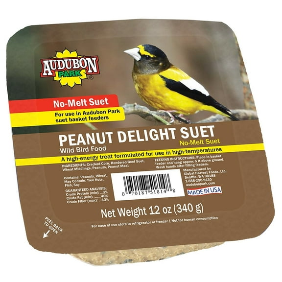 Audubon Park 1847 Peanut Delight Suet Wild Bird Food 11.75 oz Bag Suet