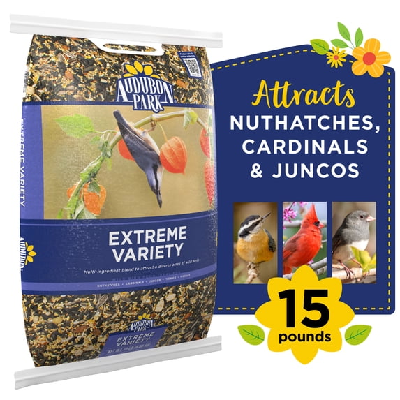 Audubon Park Extreme Variety Wild Bird Food, Dry, 15 lbs., 1 Count per Pack