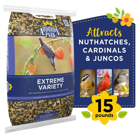 Audubon Park Extreme Variety Wild Bird Food, Dry, 15 lbs., 1 Count per Pack