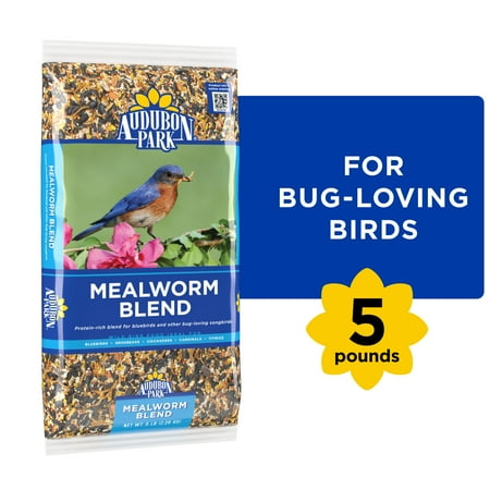 Audubon Park Mealworm Blend Wild Bird Food, Dry, 1 Count per Pack, 5 lb. Bag