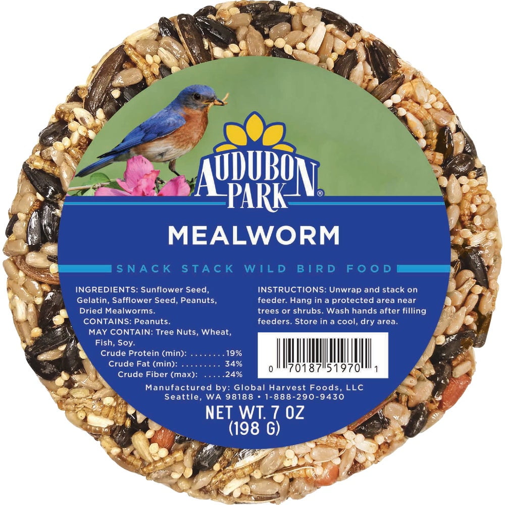 Audubon Park Mealworm Wild Bird Seed Cake, 7 oz Bag