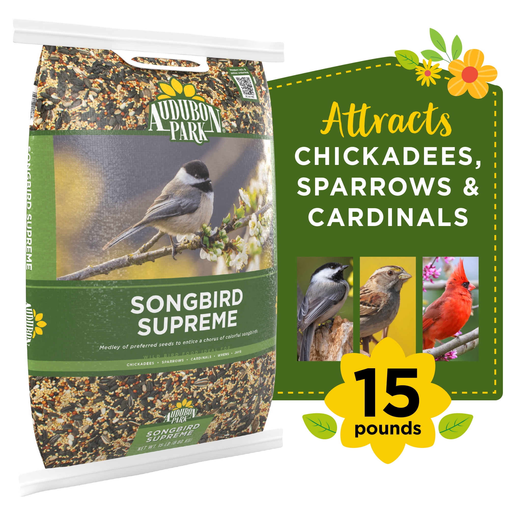 Audubon Park Songbird Supreme Wild Bird Food, Dry, 15 lbs.