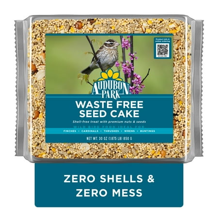 Audubon Park Premium Waste Free Seed Cake Wild Bird Food, Pressed Bird Seed Mix, 30 oz. Pouch