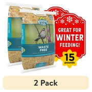 (2 pack) Audubon Park Waste Free Wild Bird Food, Dry, 1 Count per Pack, 15 lbs.