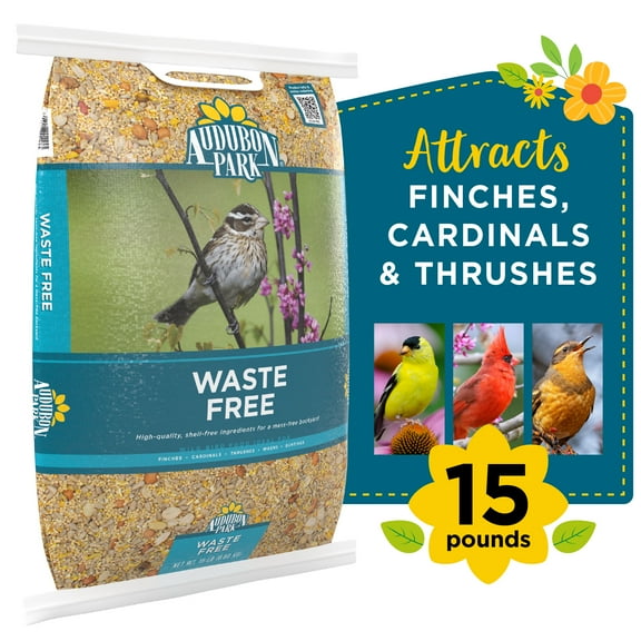 Audubon Park Waste Free Wild Bird Food, Dry, 1 Count per Pack, 15 lbs.