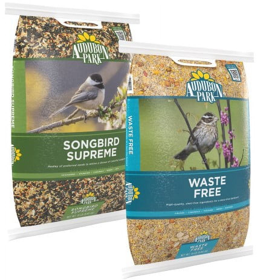 Audubon Park Wild Bird Seed, Waste Free Wild Bird Food and Songbird Supreme Wild Bird Food, 15