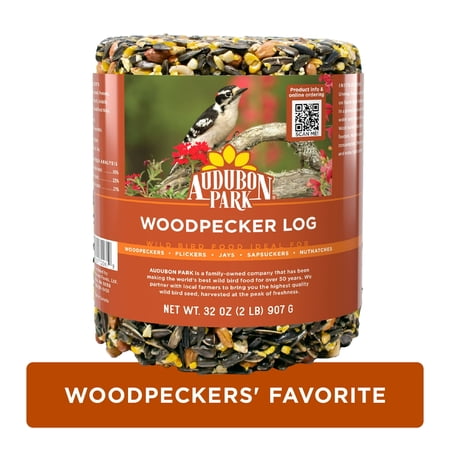 Audubon Park Woodpecker Snack Log, Wild Bird Feed, Dry, 32 oz.(4 Pack)