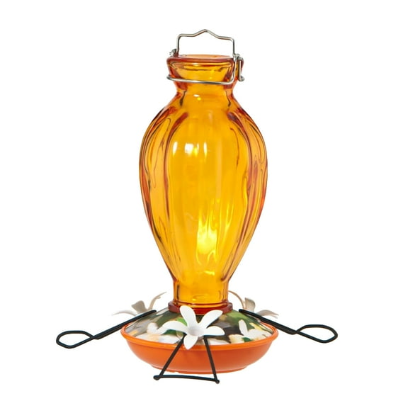 Audubon Orange Fluted Glass Oriole Feeder w/ Printed Base 20 oz NA09