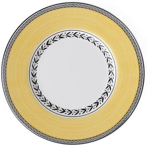 Audun Fleur Bread & Butter Plate, 6.25 in, Premium Porcelain, White/Gray/Yellow$$Home Decor, Kitchen, & Other