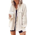 thumbnail image 1 of Audvoi Women  Shirt Ladies Oversized Waffle Jacket Long Sleeve Loose Fit Button Down Casual Tops Streetwear, 1 of 4
