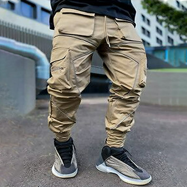 Aueoe Big And Tall Cargo Pants For Men Joggers For Men Men New Casual  Pocket Overalls Loose Straight Leg Outdoor Running Trousers Pant Clearance  