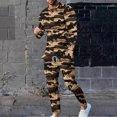 thumbnail image 1 of Aueoeo 2 Piece Tracksuit Outfits For Mens Casual Camouflage Graphic Print Crewneck Pullover and Sweatpants Sport Set, 1 of 7