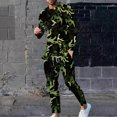 thumbnail image 1 of Aueoeo 2 Piece Tracksuit Outfits For Mens Casual Camouflage Graphic Print Crewneck Pullover and Sweatpants Sport Set, 1 of 7