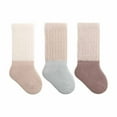 thumbnail image 1 of Aueoeo 3 Pack Fuzzy Socks For Children Girls Boys Toddler Knitted Warm Soft Comfy Socks Solid Color Crew Socks, 1 of 3