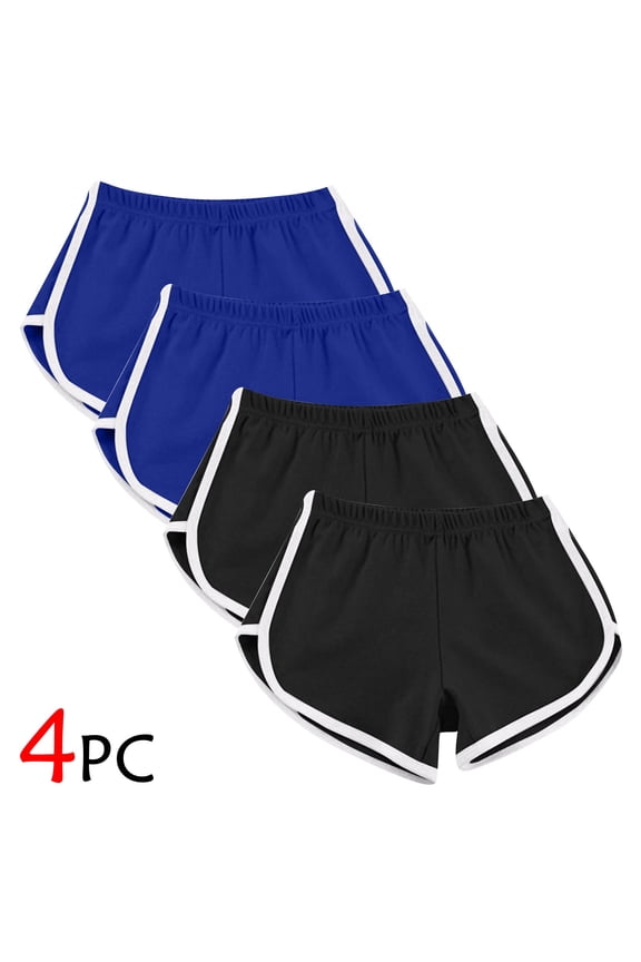 4PC Womens Workout Gym Shorts Casual Lounge Set, Ladies Active Athletic Apparel Sports Shorts Women Summer Breathable Pants Dolphin Workout Shorts for Yoga Cycling Hiking On Clearance