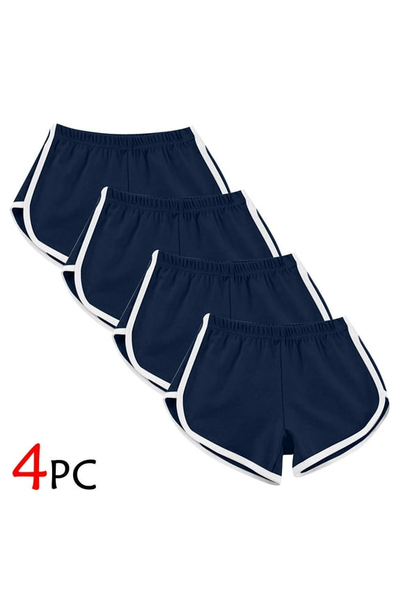 4PC Womens Workout Gym Shorts Casual Lounge Set, Ladies Active Athletic Apparel Sports Shorts Women Summer Breathable Pants Dolphin Workout Shorts for Yoga Cycling Hiking On Clearance