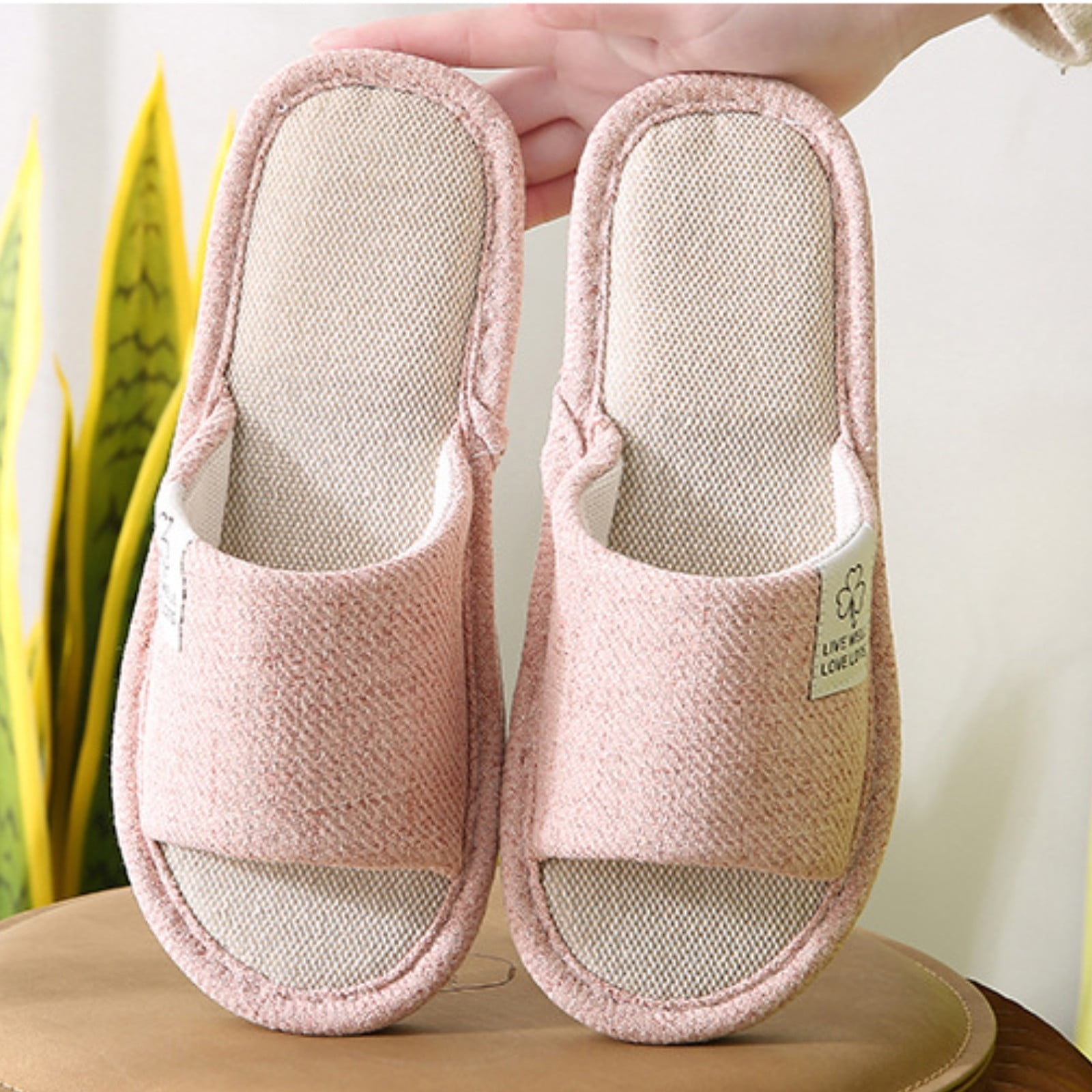 Aueoeo Arch Support Slippers Women, Womens Open Toe House Slippers Slip