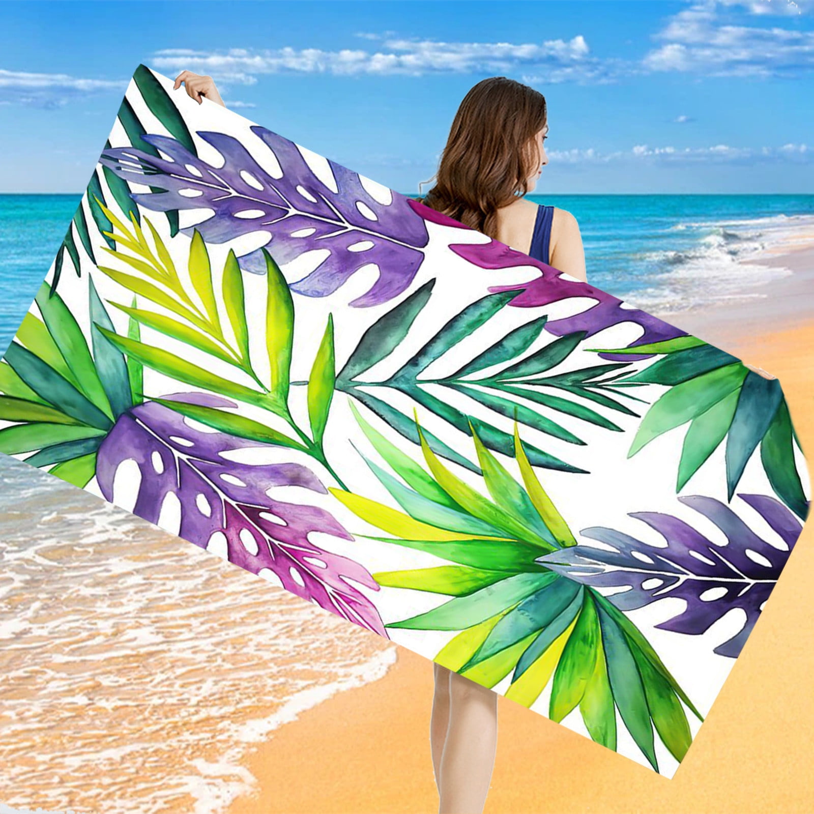 Aueoeo Beach Towel Oversized,Super Absorbent Sand Free Thick Microfiber Beach  Towel, Cute Beach Towels 27.56x55.12inch, for Kids, Men, Women, Girls, Boys  - Walmart.com, image size:1600x1600