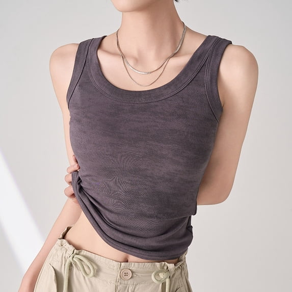 Aueoeo Boho Tank Tops for Women Spandex Tank Tops for Women Tank With Camisole As Base Worn Externally And Worn Internally Cropped Tank Tops