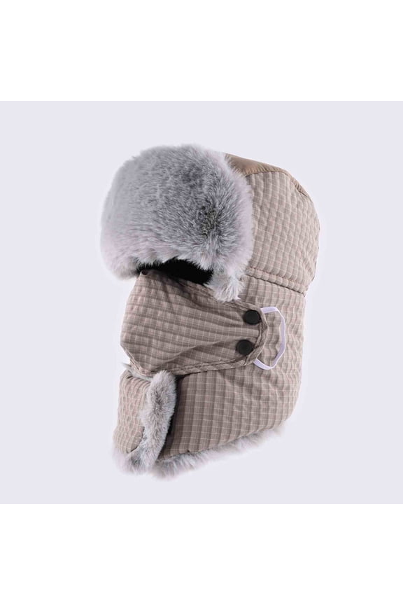 Boys Hat Boys Winter Hat Men Women Unisex Plaid Fleece Face Outdoor Cycling Windproof Hat Ear Protection Thickened Hat Men's Hat