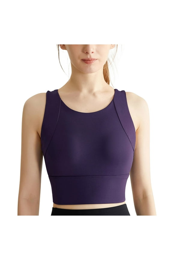 Bras for Women Underwire, Womens High Impact Sports Bras, Workout Crop Top High Neck Longline Sports Bra for Workout Yoga Gym