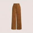 thumbnail image 1 of Aueoeo Business Casual Pants Cargo Pants for Girls Ladies' Solid Color Casual Versatile Corduroy Straight Leg Pants Cargo Pants Women, 1 of 3