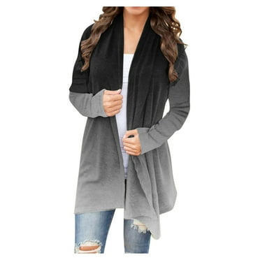 Aueoeo Cardigan Sweaters for Women,Black Cardigan for Women Women's Fashion Printed Long Sleeved Cardigan Jacket Open Front Cardigan for Women On Clearance