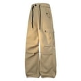 thumbnail image 1 of Aueoeo Cargo Pants For Men Sweatpants Open Bottom Baggy Sweat Pants Straight Leg Gym Cargo Sweats Pants with Pockets Khaki 4X-Large, 1 of 7