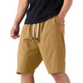 thumbnail image 1 of Aueoeo Casual Shorts For Men Lightweight Summer Beach Shorts Elastic Waist Drawstring Stretch Textured Shorts With Side Pockets, 1 of 8