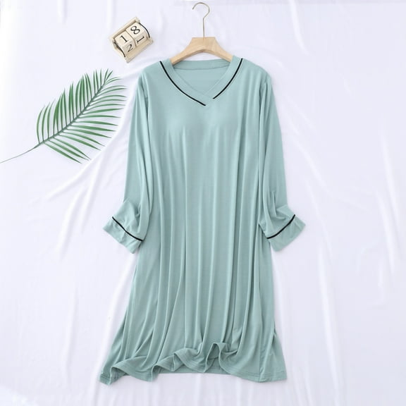Aueoeo Casual Sleepshirts For Women Soft Solid Color Short Sleeve Nightgown Lightweight Sleepwear Dress With Bra Cup