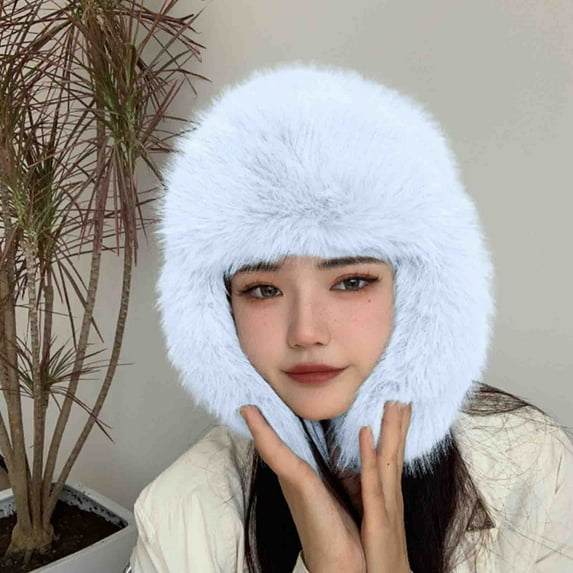 Aueoeo Comfortable Hats for Trendy Women'S Solid Color Winter Warm Ear Protection Lei Feng Hat Fashion Fuzzy Skiing Cap Caps