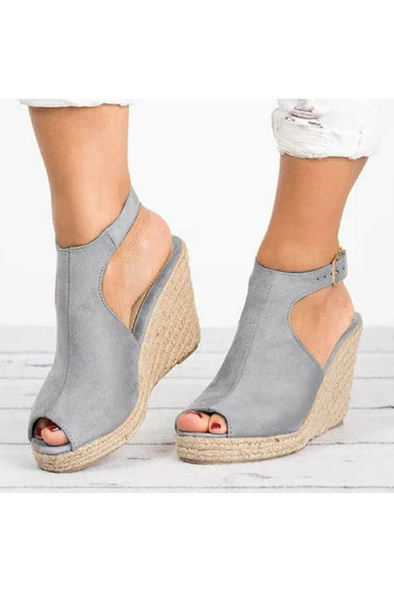 Comfortable Sandals for Women, Womens Summer Comfy Open Toe Platform Sandals Wedge Heels Ankle Strap Sandals Casual Ladies Beach Sandals Shoes