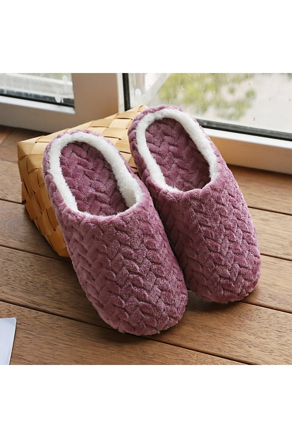Comfy Slippers for Women, Women's Soft Memory Foam Slippers Slip on Fuzzy Slippers, Indoor Warm Winter Plush Cotton Slippers