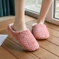 thumbnail image 1 of Aueoeo Comfy Slippers for Women, Women's Soft Memory Foam Slippers Slip on Fuzzy Slippers, Indoor Warm Winter Plush Cotton Slippers, 1 of 8