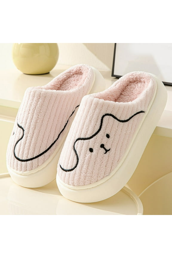 Cozy Slippers for Women, Women's Plush Fuzzy Slippers Slip on Indoor Outdoor Corduroy Winter House Slippers Cozy Bedroom Slippers