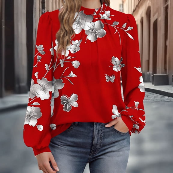 Aueoeo Custom T Shirts T Shirts For Women Loose Fits Women's Round Neck Fashionable Casual Long Sleeved Loose Casual Elastic Printed Top Womens T Shirts Loose Fits