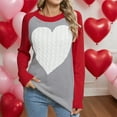 thumbnail image 1 of Aueoeo Cute Heart Sweater For Women Fashion Print Valentine Romantic Knitted Top Casual Crewneck Long Sleeve Sweaters Pullover, 1 of 6