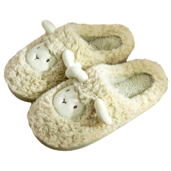 Aueoeo Cute House Slippers, Women's Fuzzy House Memory Foam Slippers Cute Slippers Warm Winter Slippers Soft Fleece Plush Slippers