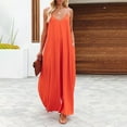 thumbnail image 1 of Aueoeo Cute Summer Outfits for Women, Womens Summer Solid Casual Camis Sleeveless Jumpsuits Spaghetti Strap Long Pants Baggy Overalls Jumpsuit with Pockets, 1 of 8