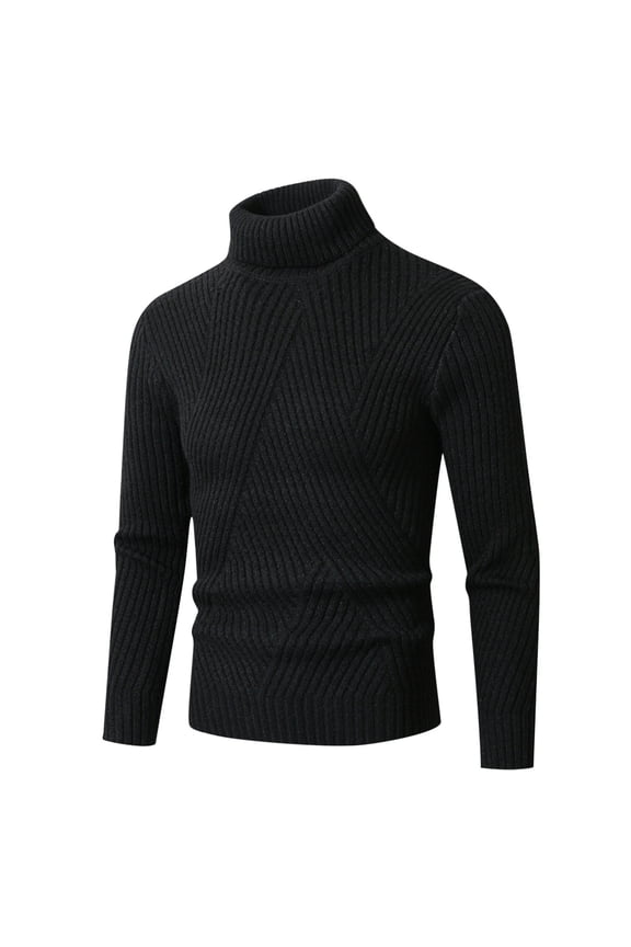 Cute Sweater Dressy Sweaters For Evening Wear Men's Base Warm High Neck Solid Color Long Sleeved Casual Warm Knitted Sweater Fitted Sweater