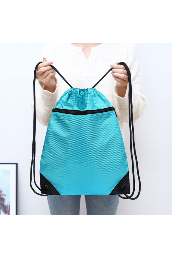 Drawstring Backpack for Men Women Sports Gym Sackpack Patchwork Color Waterproof String Backpack for Beach Yoga Dance Soccer