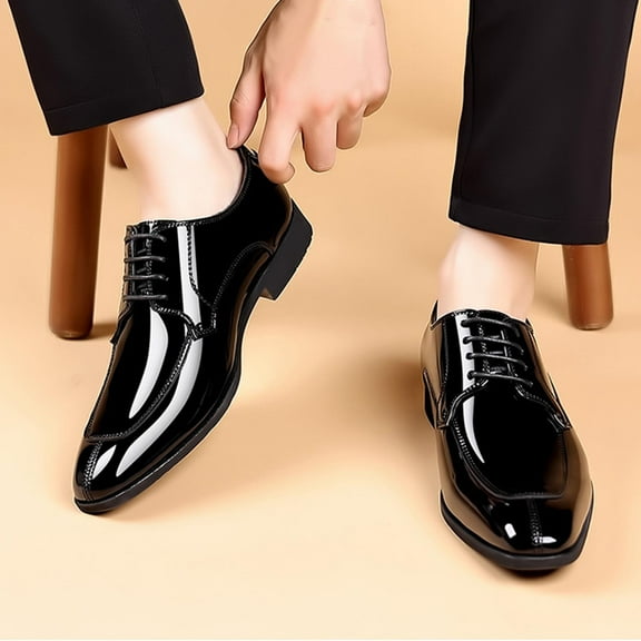 Aueoeo Dress Shoes For Men Modern Formal Dress Shoes Tuxedo Suit Shoes Oxfords Shoes For Business Work Black