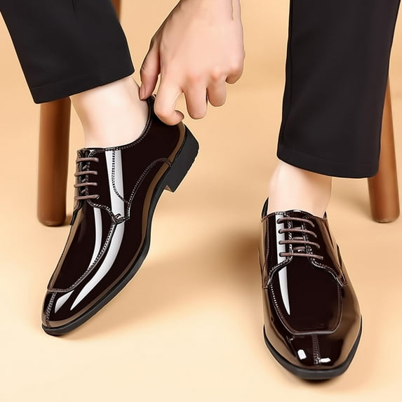 Aueoeo Dress Shoes For Men Modern Formal Dress Shoes Tuxedo Suit Shoes Oxfords Shoes For Business Work Brown