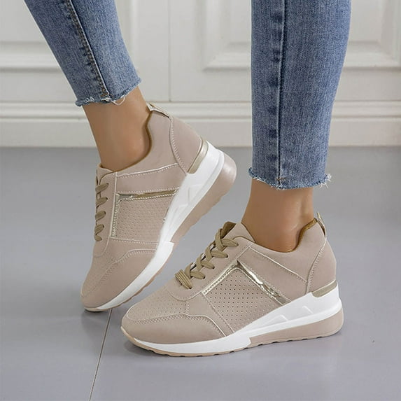 Aueoeo Dressy Sneakers for Women, Womens Walking Shoes Thick Sole Mesh Non Slip Gym Sports Casual Fashion Sneakers Running Shoes