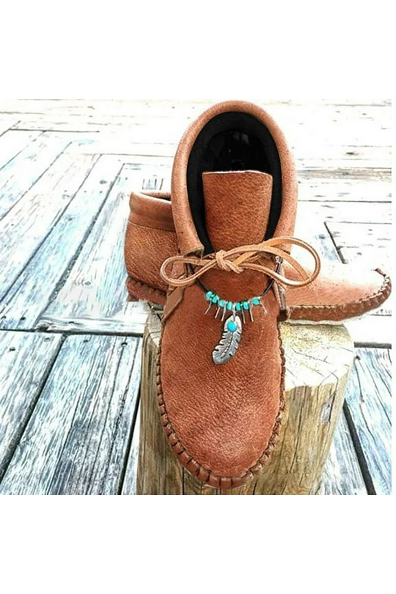 Fall Boots For Women Womens Booties And Ankle Boots Women'S And Men Fashion Casual Warm Lace Up Short Ankle Boots Flat Leather Shoes