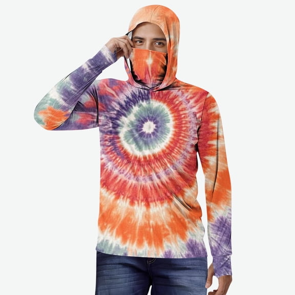 Aueoeo Fishing Hoodie for Men Long Sleeve Ice Silk UPF 50  Sun Protection Hoodies Outdoor Running Hiking Lightweight Thin Top