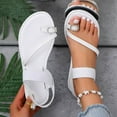 thumbnail image 1 of Aueoeo Flat Sandals for Women Dressy: Comfortable Summer Beach Sandals Open Toe Ring Walking Shoes for Travel Office, 1 of 8