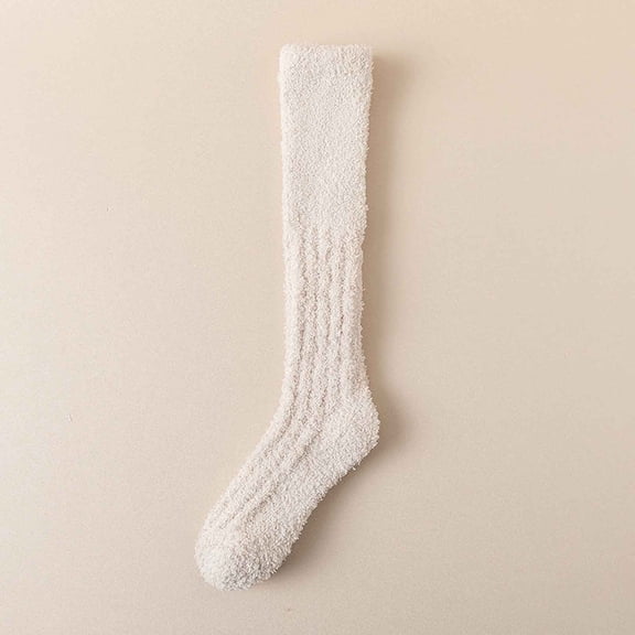 Aueoeo Fleece Lined Socks For Mens Women Winter Warm Furry Ankle Socks Fashion Soft Comfy Crew Long Socks