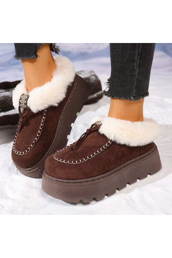 Flock Shoes Fuzzy Winter Boots for Women Cozy Walking Sock Shoes Faux Furs Outdoor Booties Comfortable Shoes