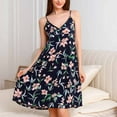 thumbnail image 1 of Aueoeo Floral Printed For Women Summer Thin Sleeveless Suspender Nightgown V-Neck Nightdress Soft Home Clothes, 1 of 9